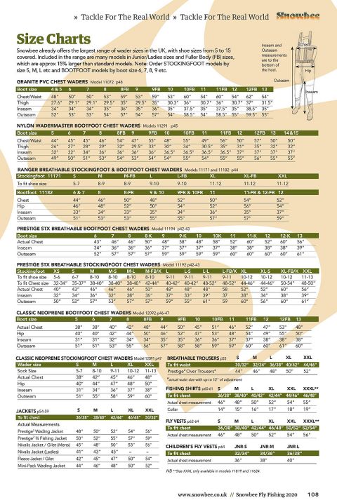 Snowbee Nylon Chest Wader Information